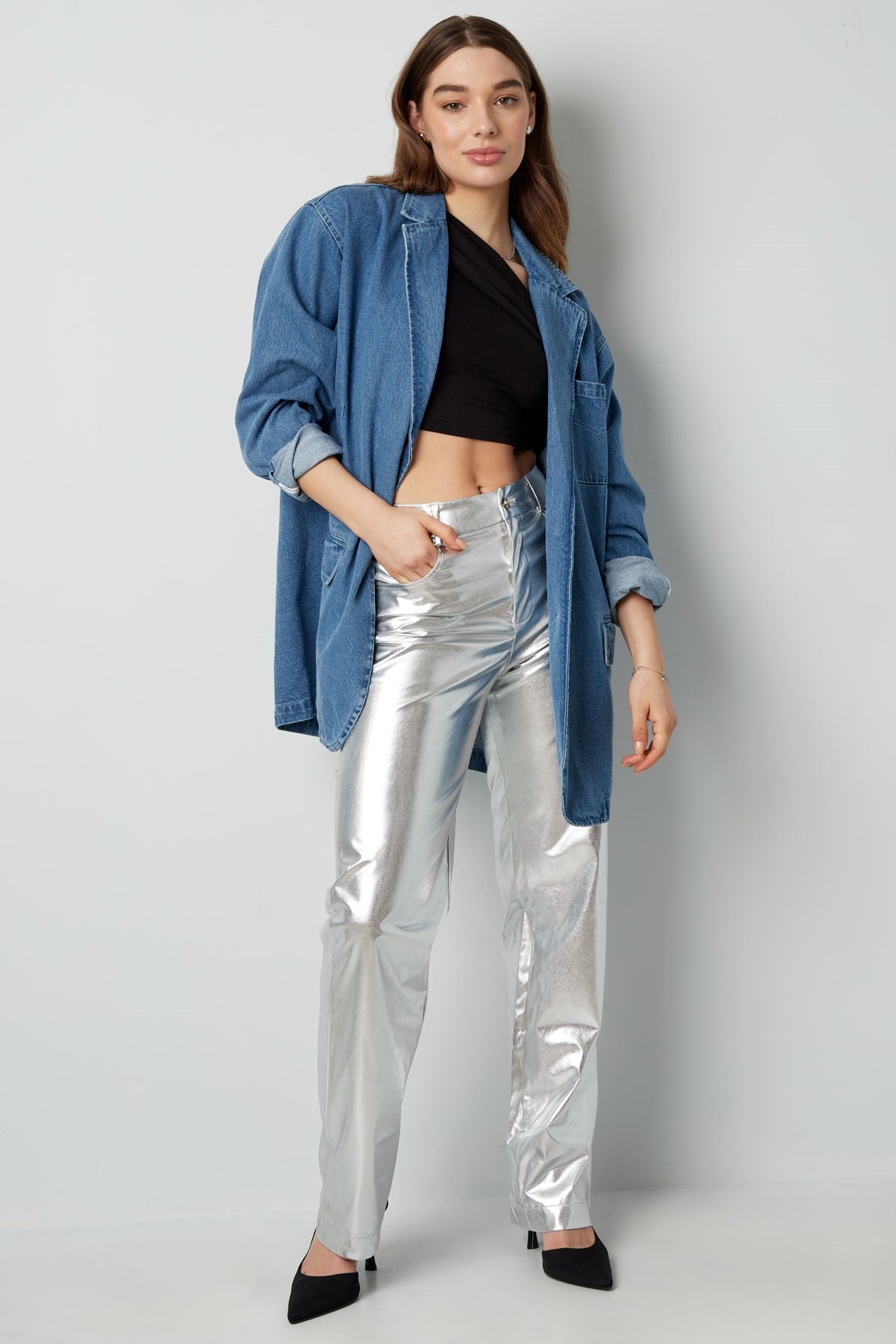 Metallic broek