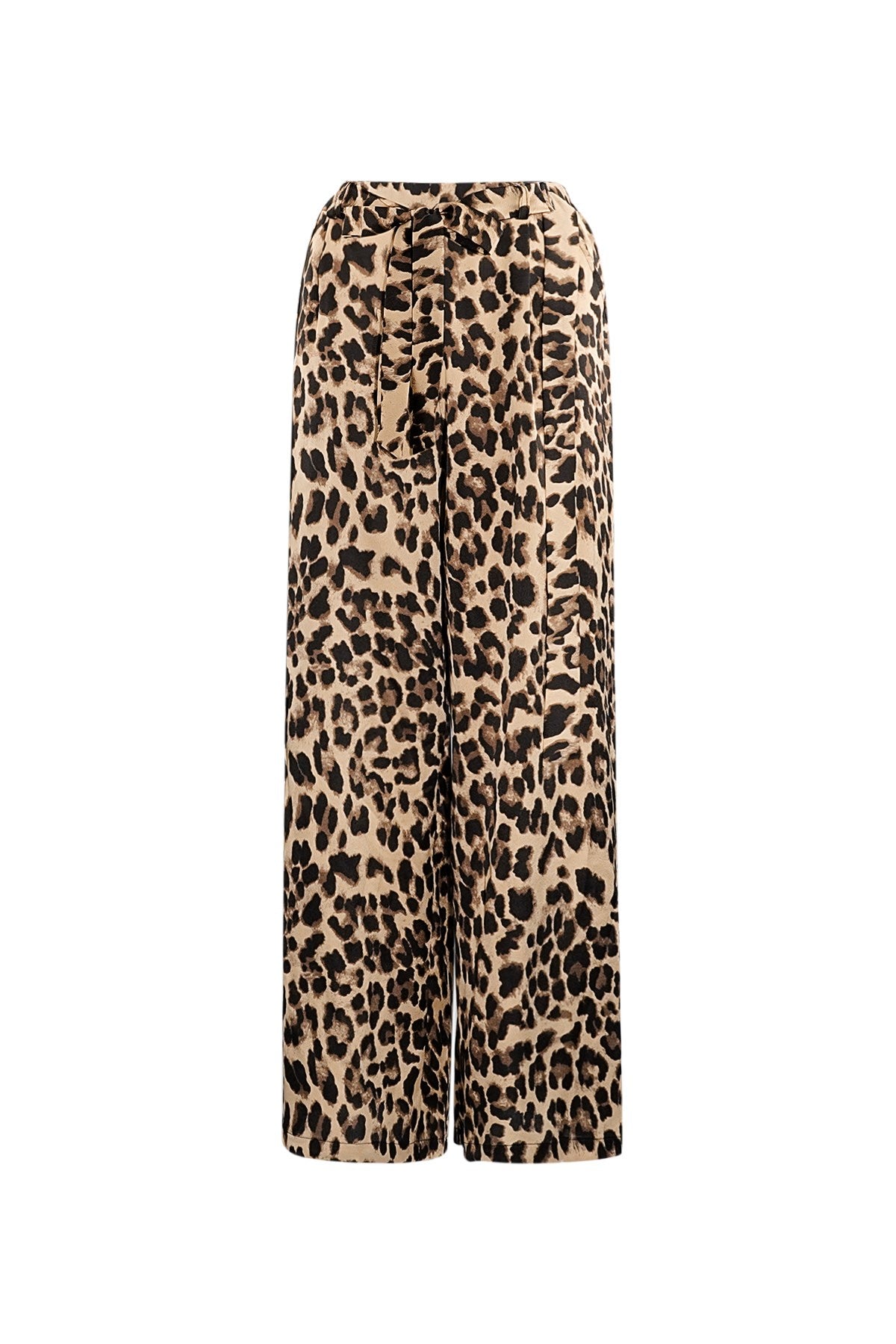 Wide Leg Trousers Leopard Print | High Waisted | Brown
