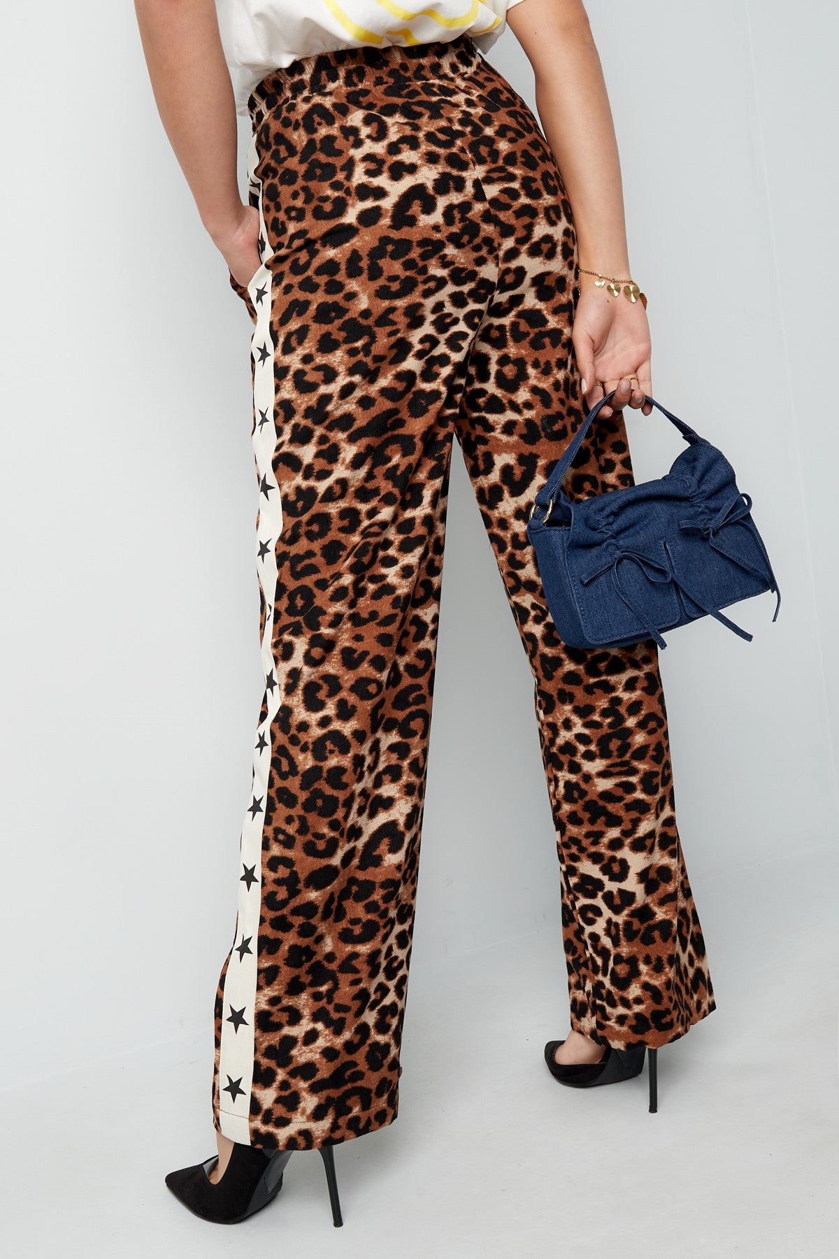 Wild leopard broek streep