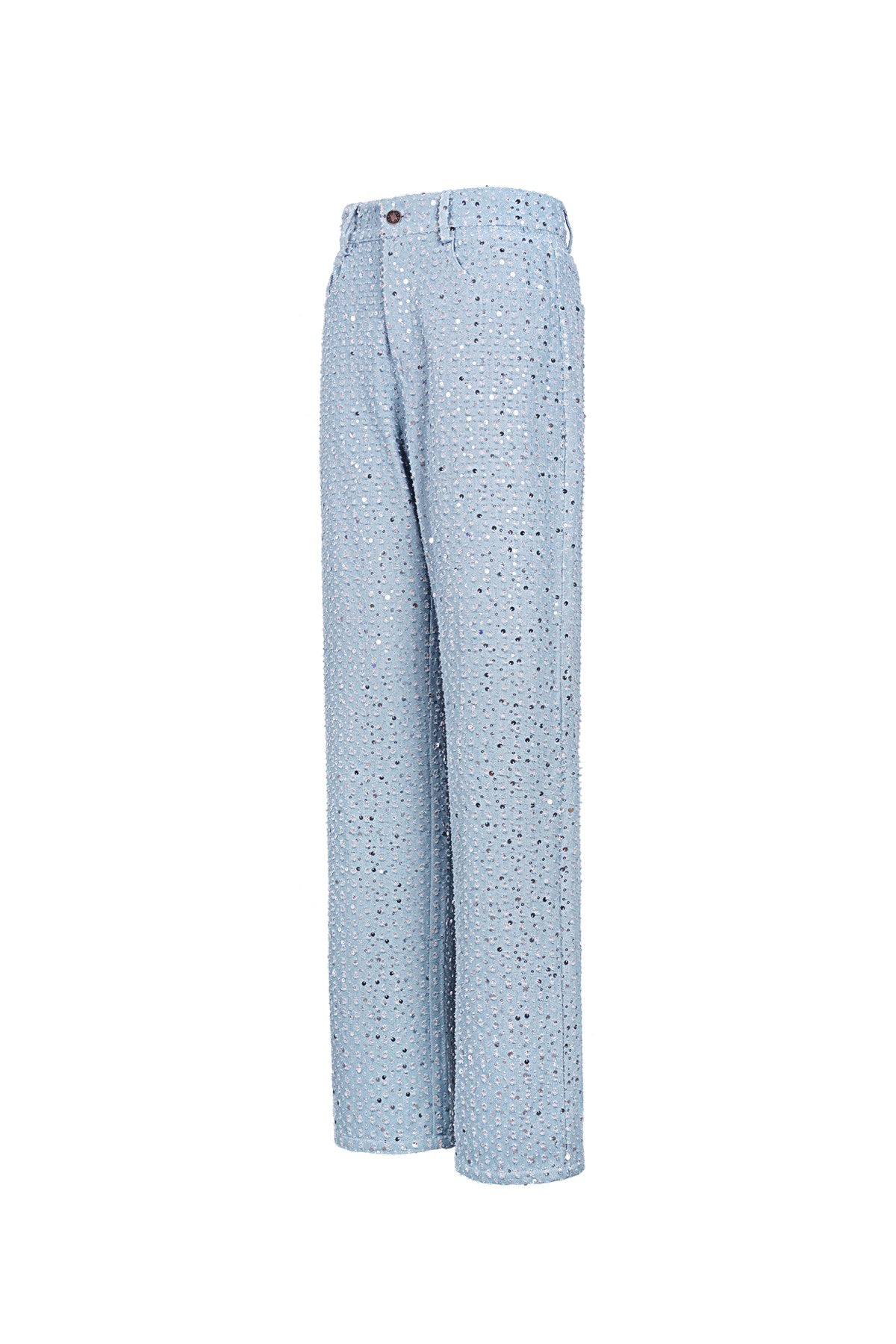 Denim jeans met pailletten