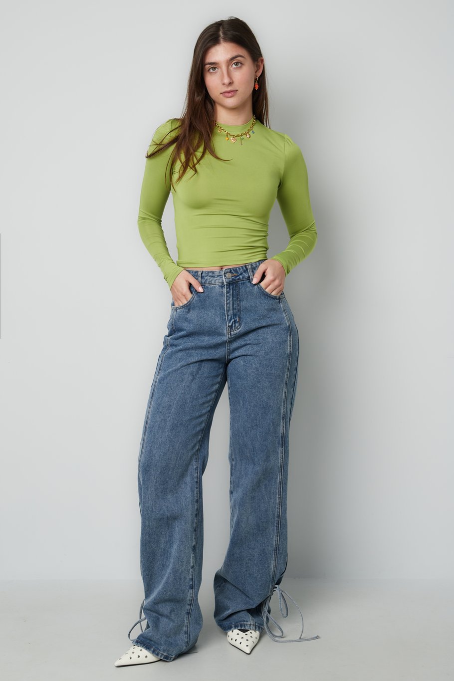 Jeans bossy bow