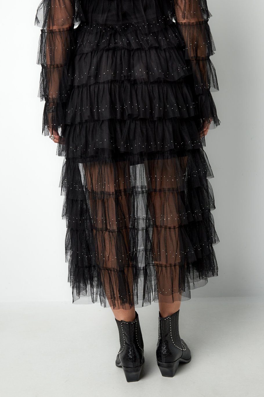 Festival sparkly rok met ruches