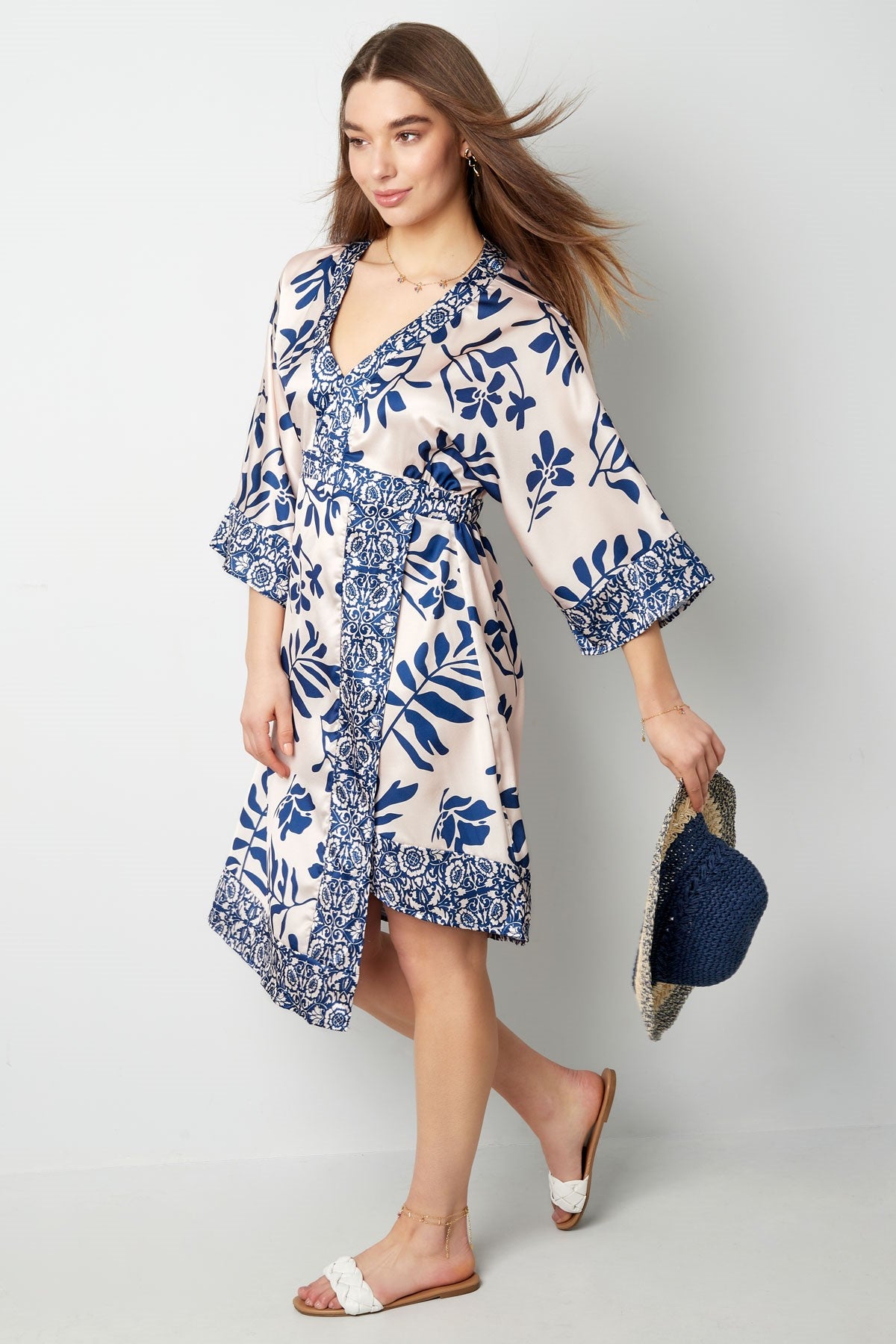 Bohemian Mini-Kleid mit Blumenmuster