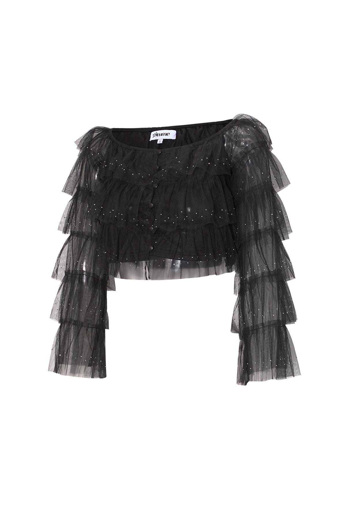 Festival sparkly top met ruches