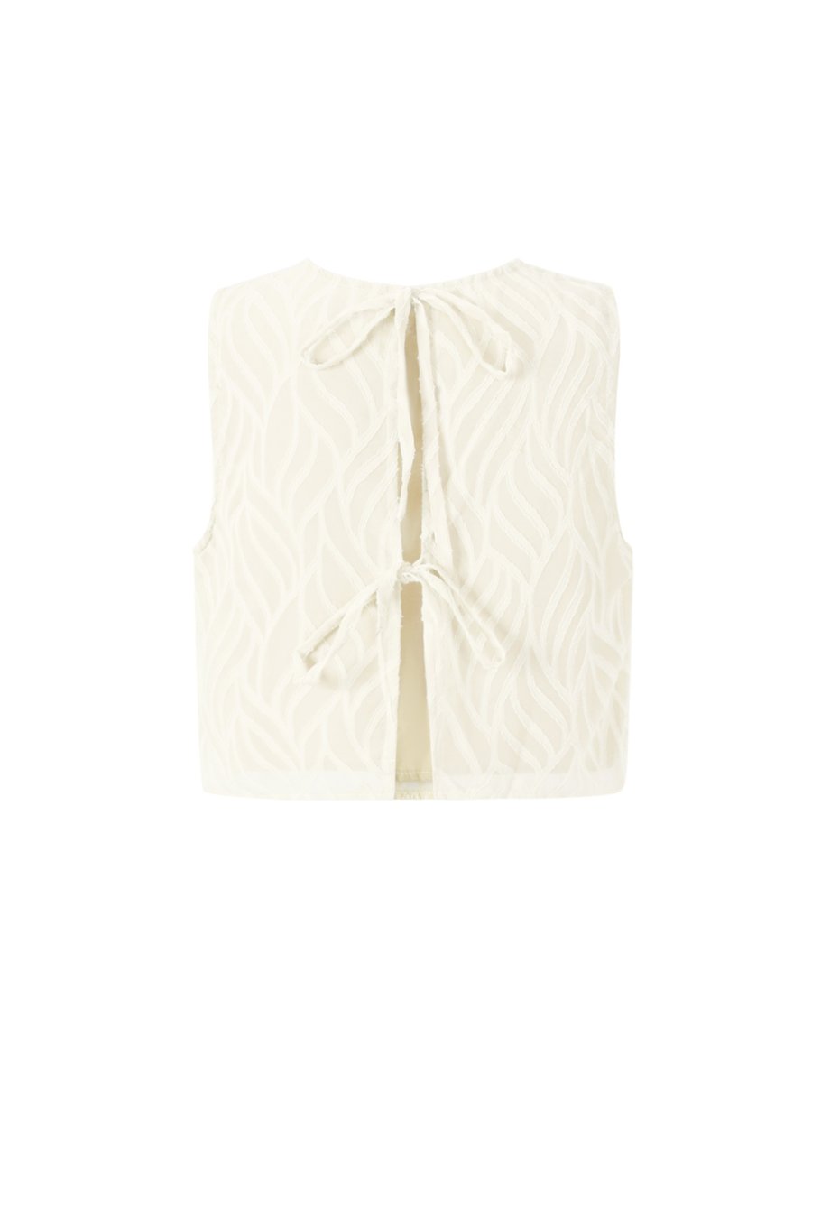 Mouwloze top bladeren