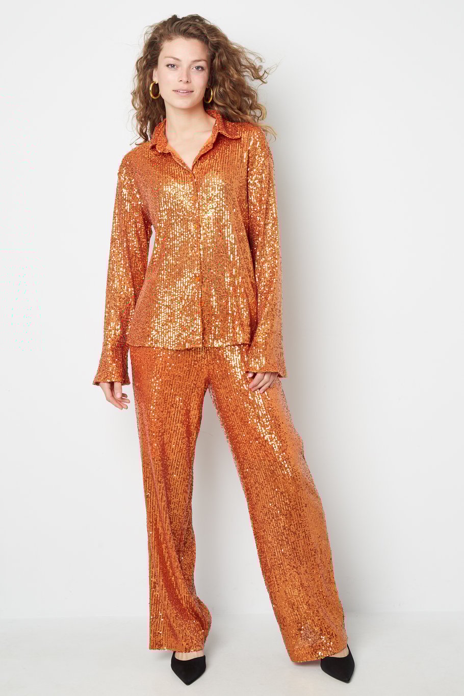 Glitter blouse lange mouwen