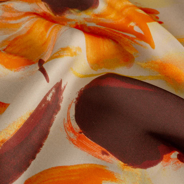 Satijnen blouse met bloemen