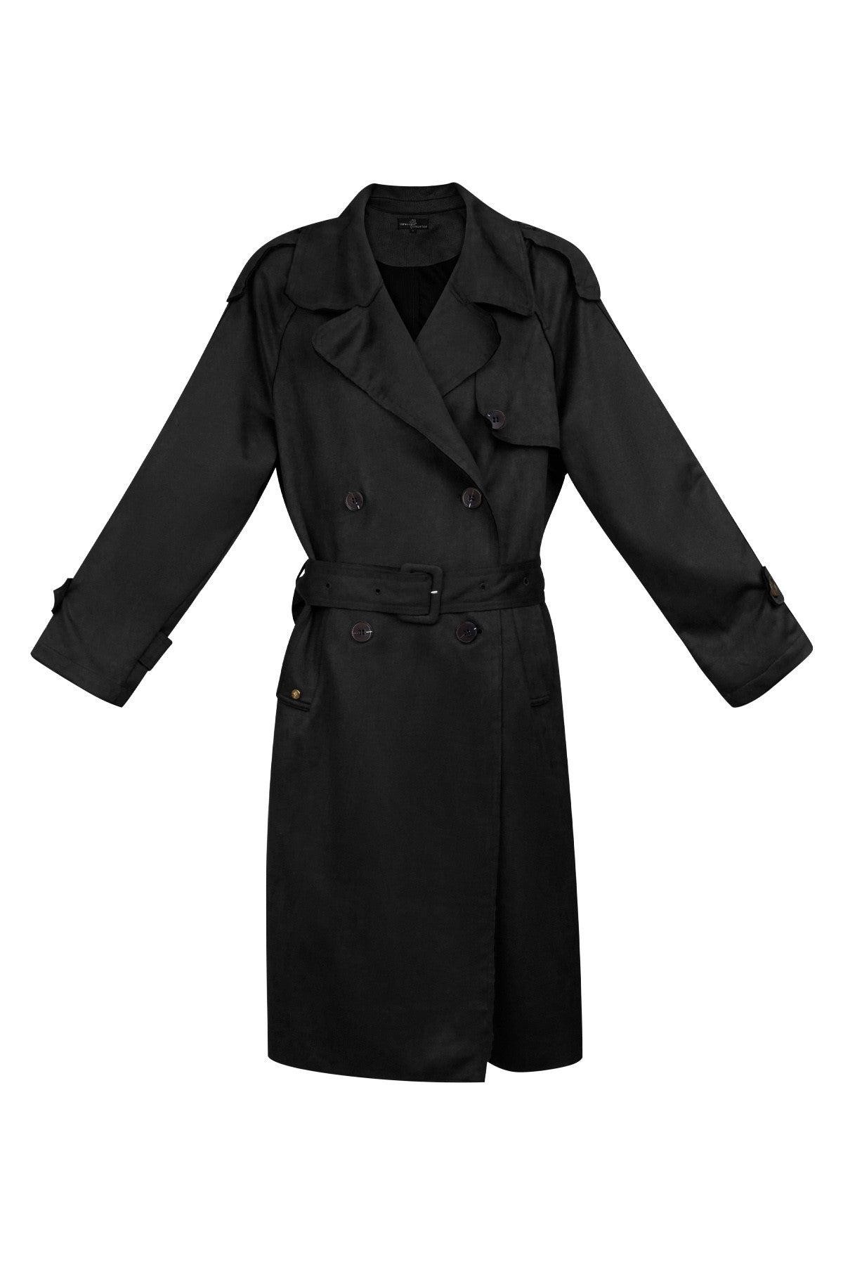 Klassischer Damen Trenchcoat mit Zweireiher & Abnehmbarem Gürtel