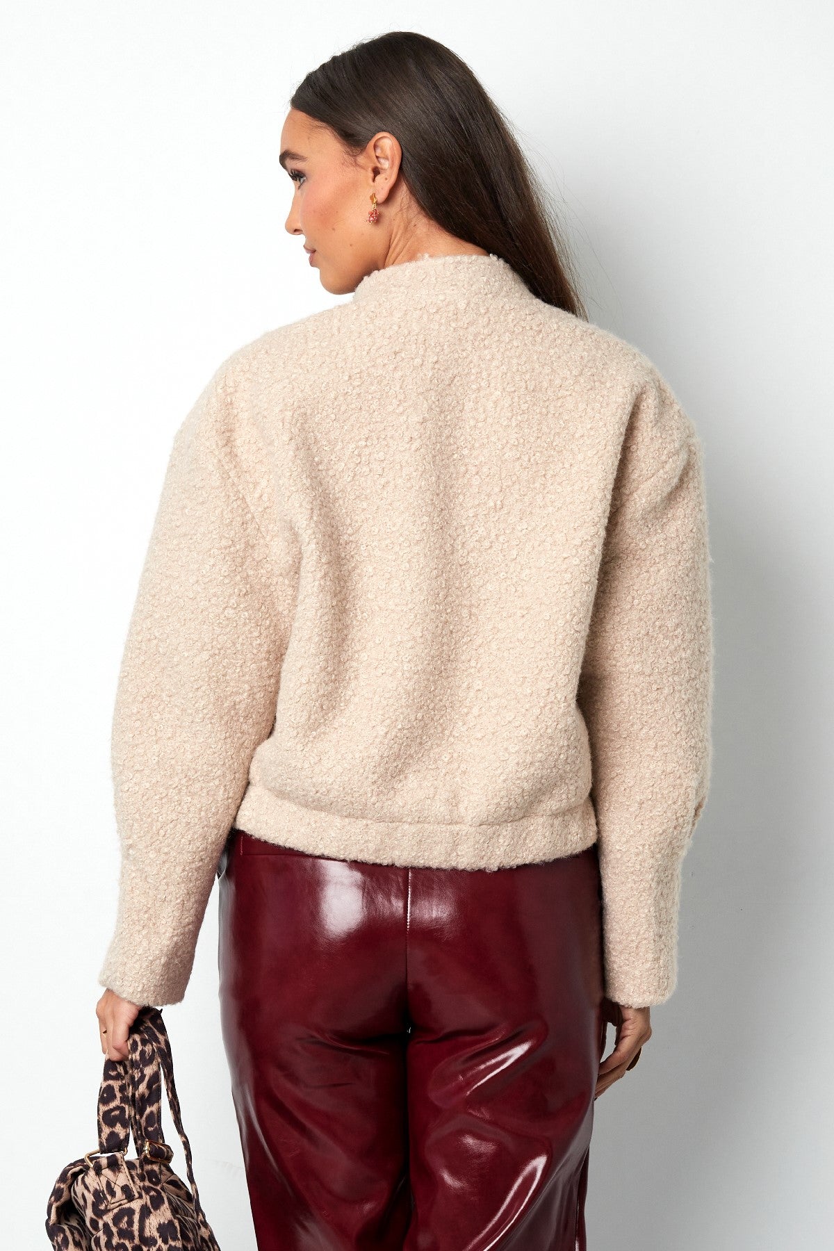 Bouclé bomber jas