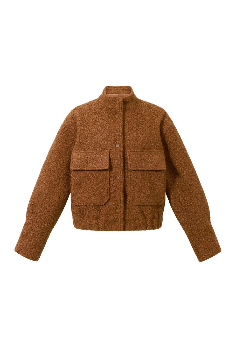 Bouclé bomber jas