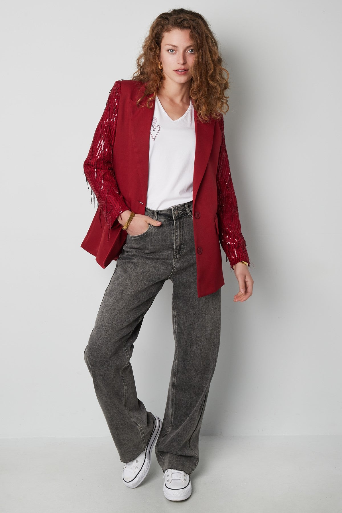 Blazer glitter mouwen
