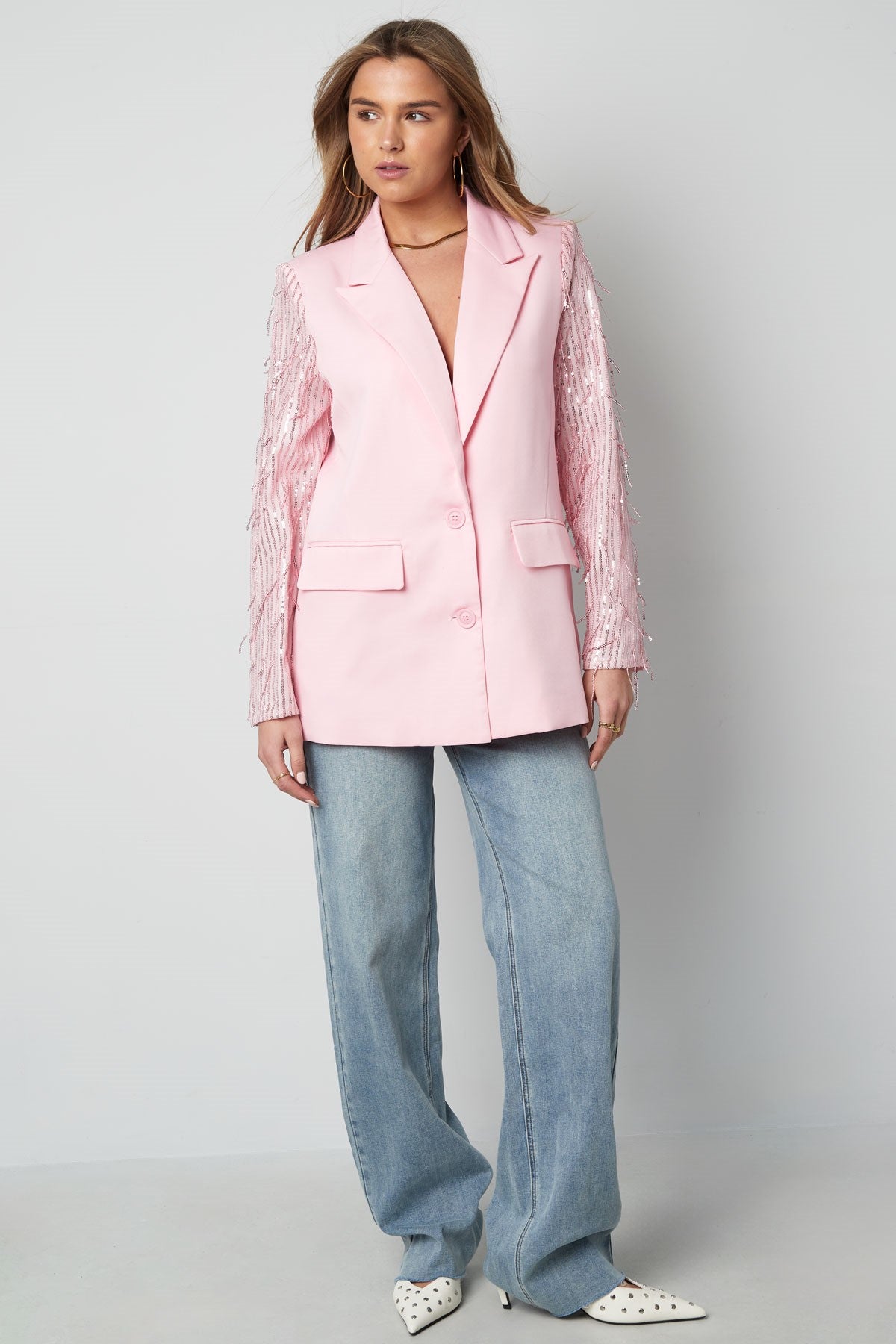 Blazer glitter mouwen