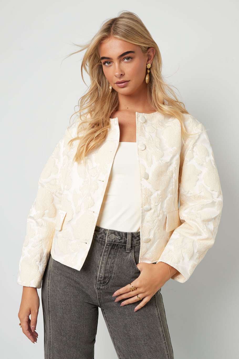 Jacquard jack ballon mouw