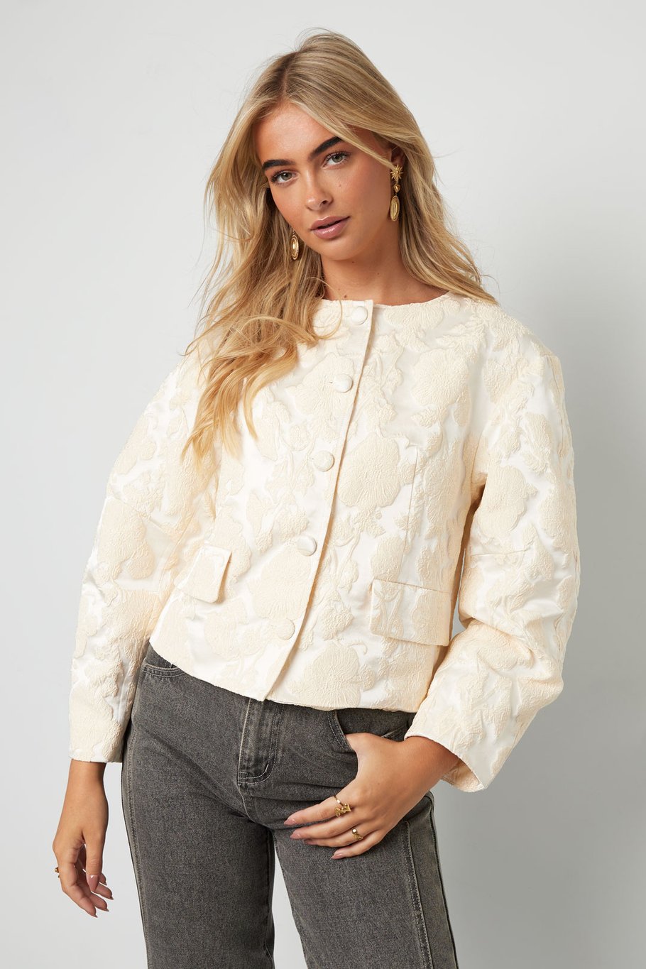 Jacquard jack ballon mouw