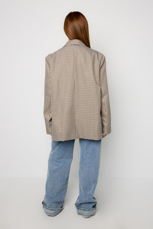 Checked oversized blazer