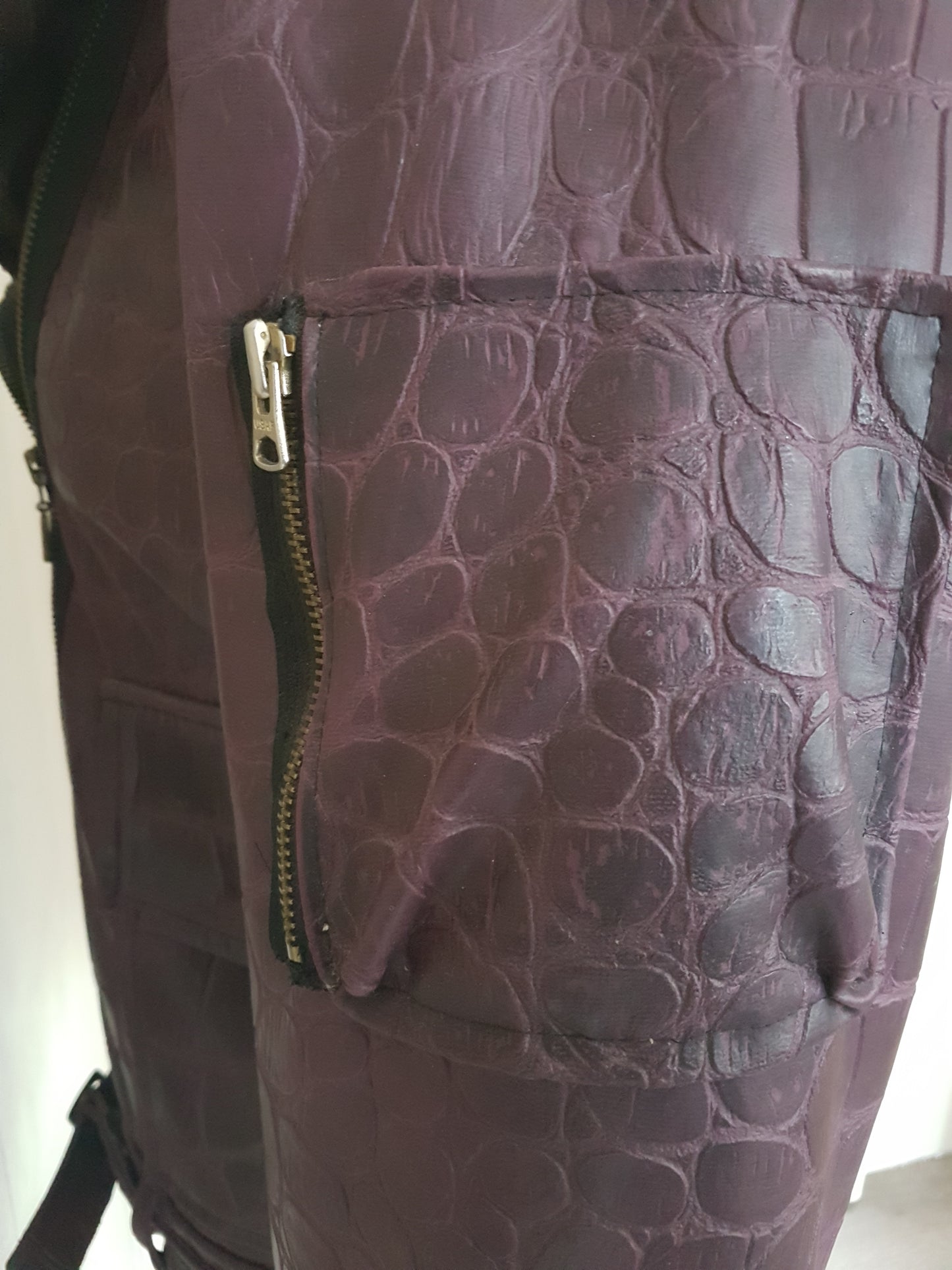 Jas imitatie leder slangen print