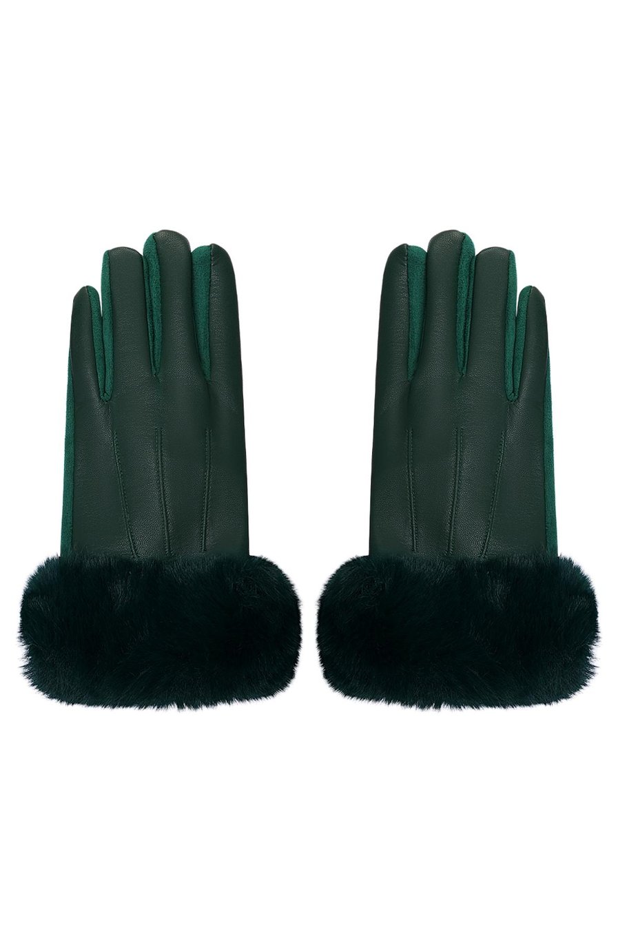 Handschoenen imitatiebont en leren look