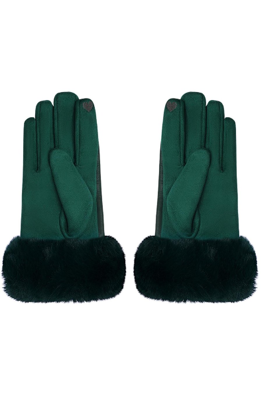 Handschoenen imitatiebont en leren look