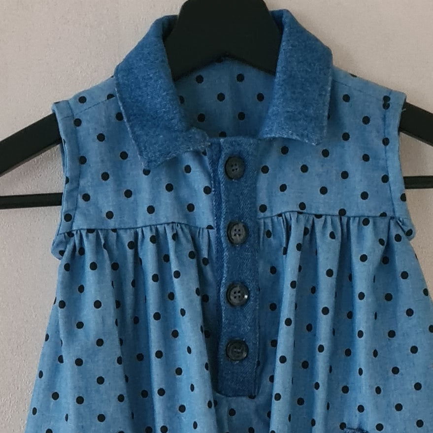 Denim Baby Dress with Dots | Sizes 50-80 | Colors Store