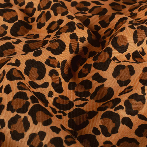 Baby Corduroy Leopard Print Dungarees – Salopette in Beige & Salmon | Sizes 50-86