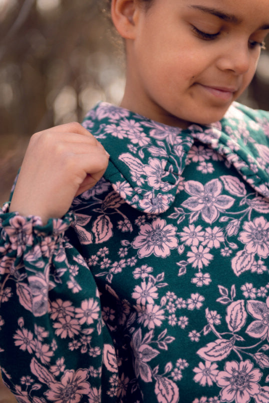 Bloemen sweater met kraag