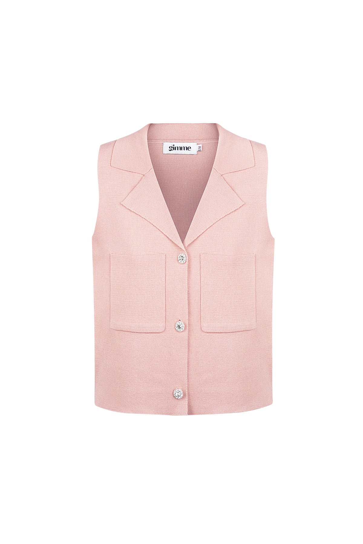 Viscose Dames mouwloze top V-hals knoopvoorkant