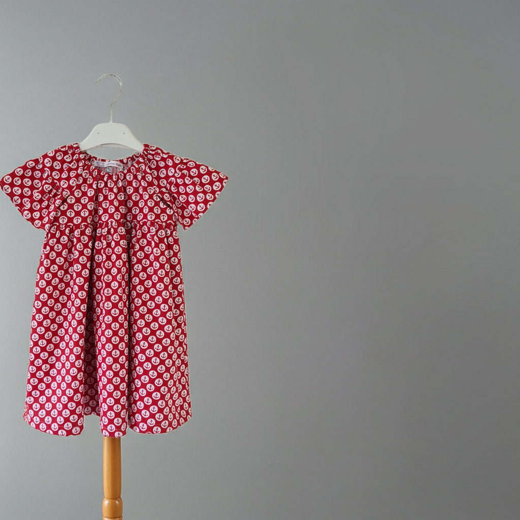Girls' dress with anchor print