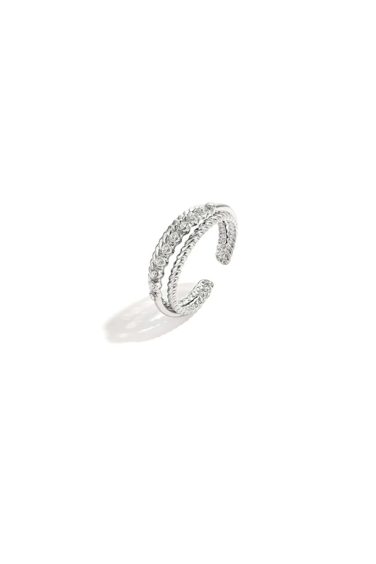 Dubbele ring met kleine steentjes