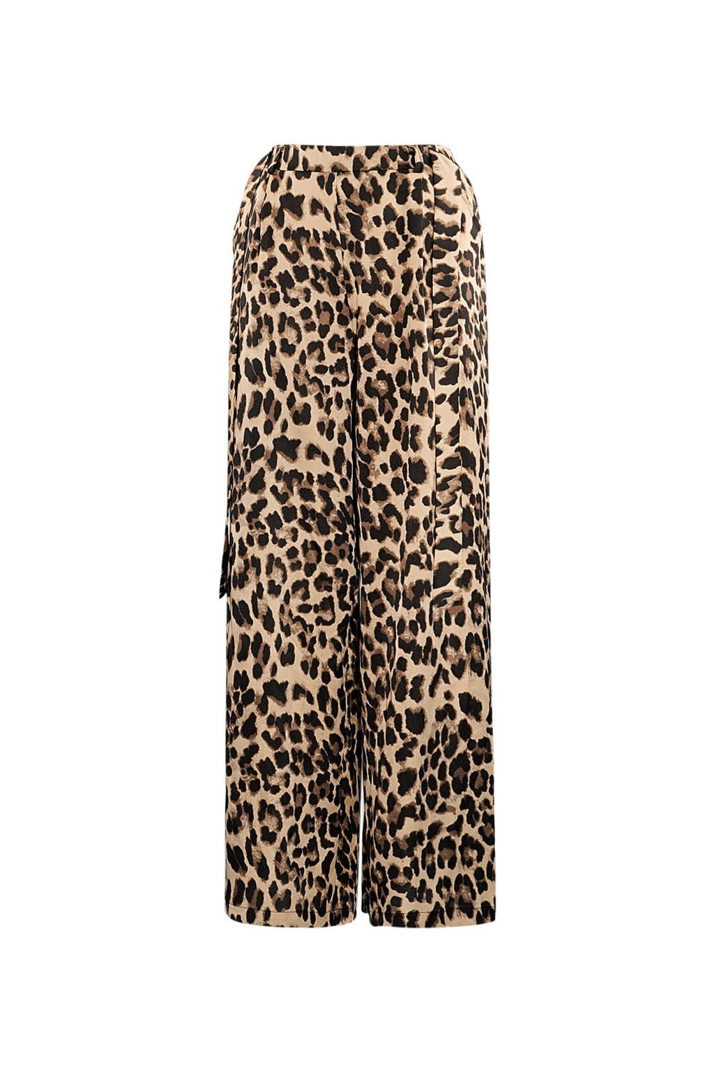 Wide Leg Trousers Leopard Print | High Waisted | Brown