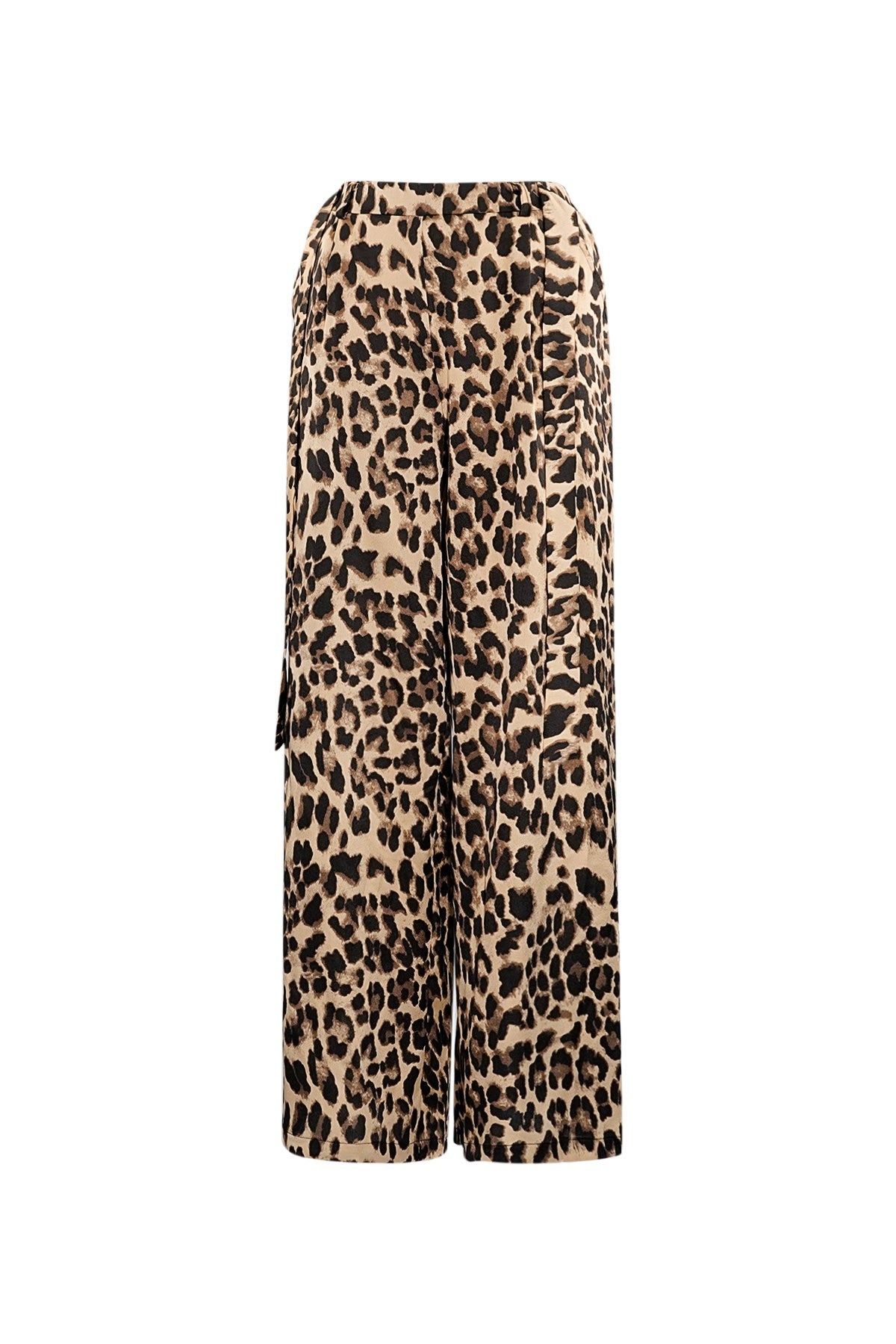 Wide Leg Trousers Leopard Print | High Waisted | Brown
