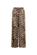 Wide Leg Trousers Leopard Print | High Waisted | Brown
