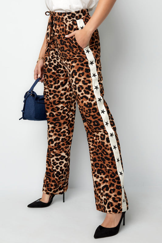 Wild leopard broek streep