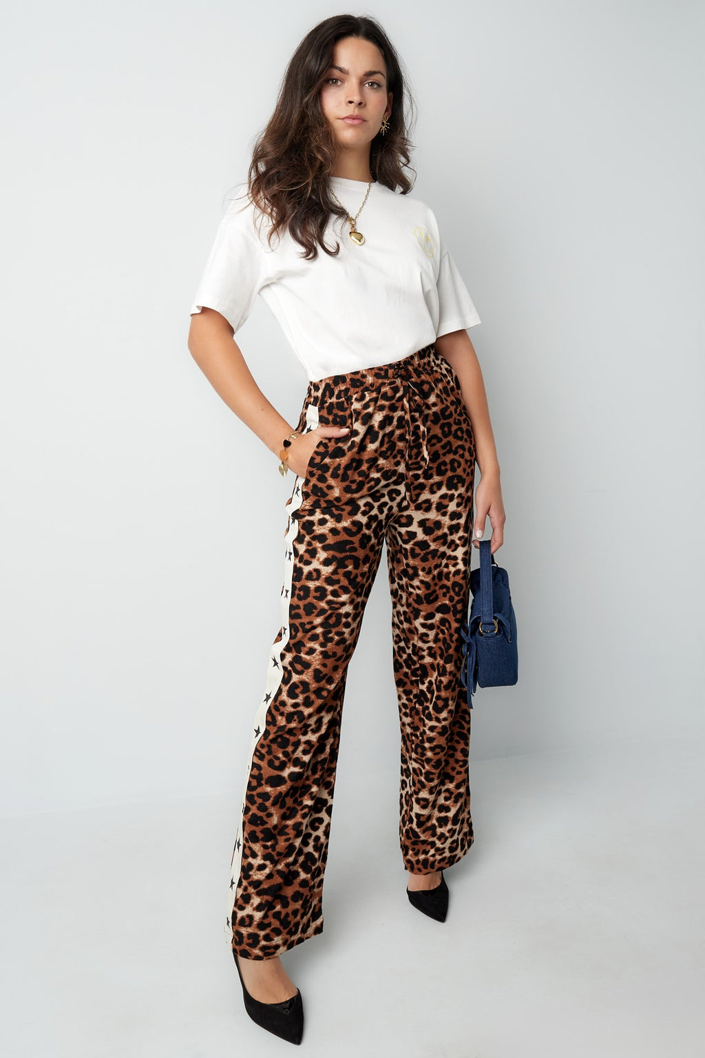 Wild leopard stripe pants