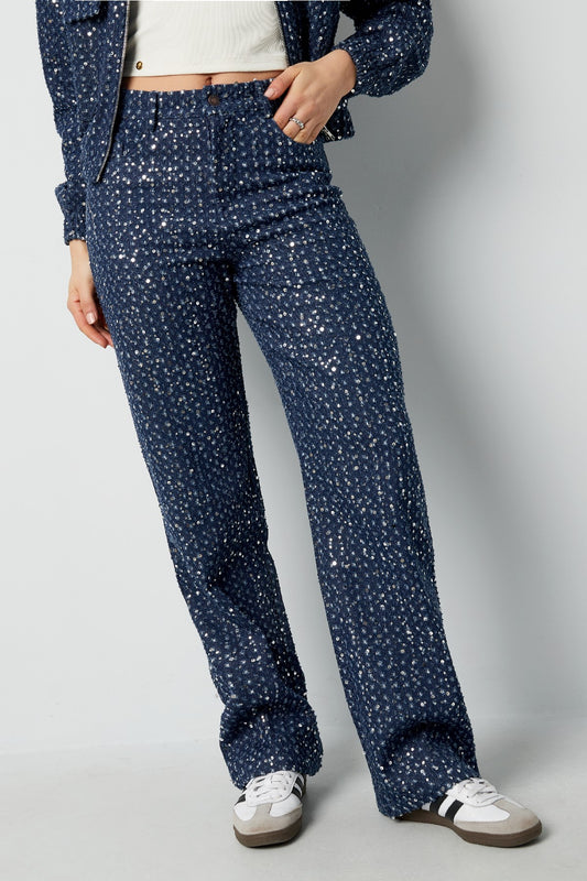 Denim jeans met pailletten