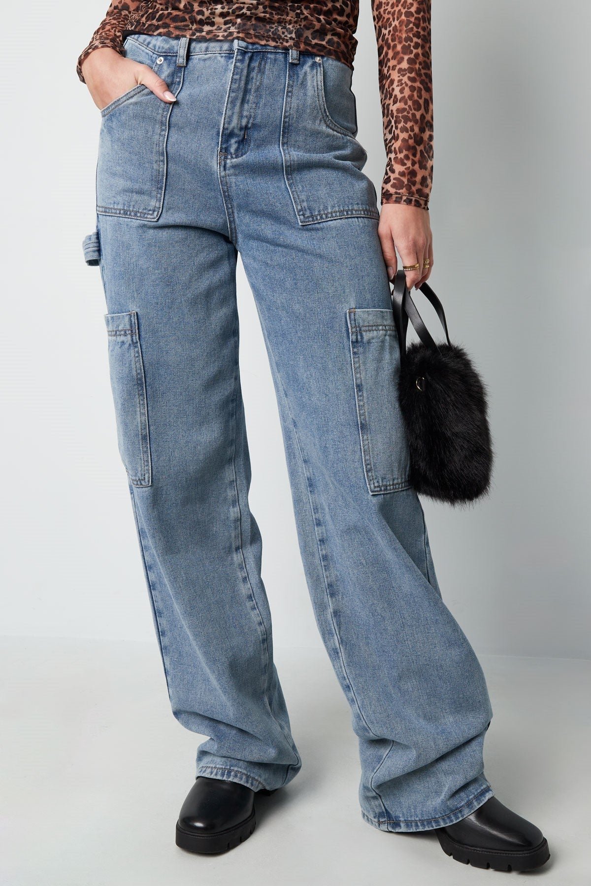 Cargo Jeans Cool Girl Cut | Wijde Pijpen | Blauw & Lichtblauw | XS-XL