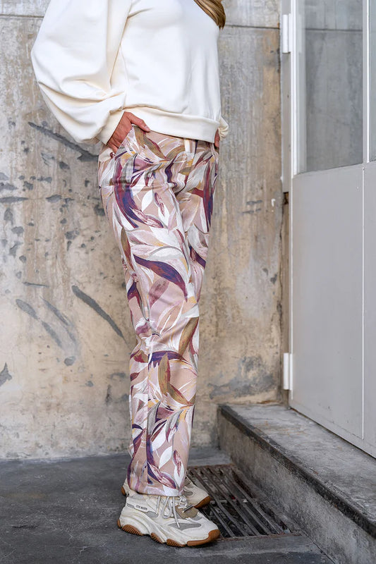 Broek suede wildleer bedrukt