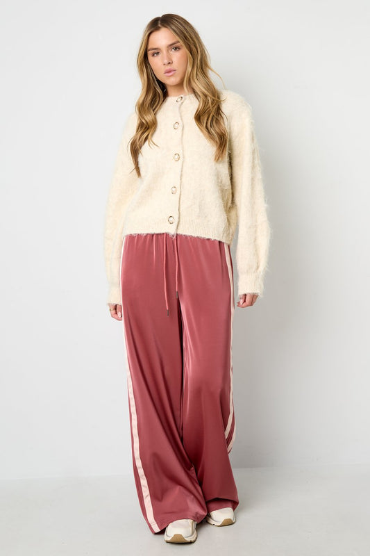Satin trousers with stripes