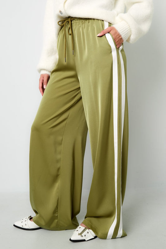 Satijnen broek met strepen