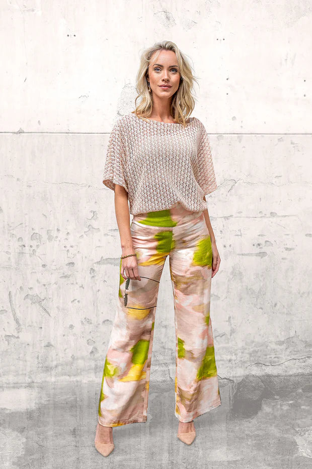 Viscose linnen vrouwen broek abstract print