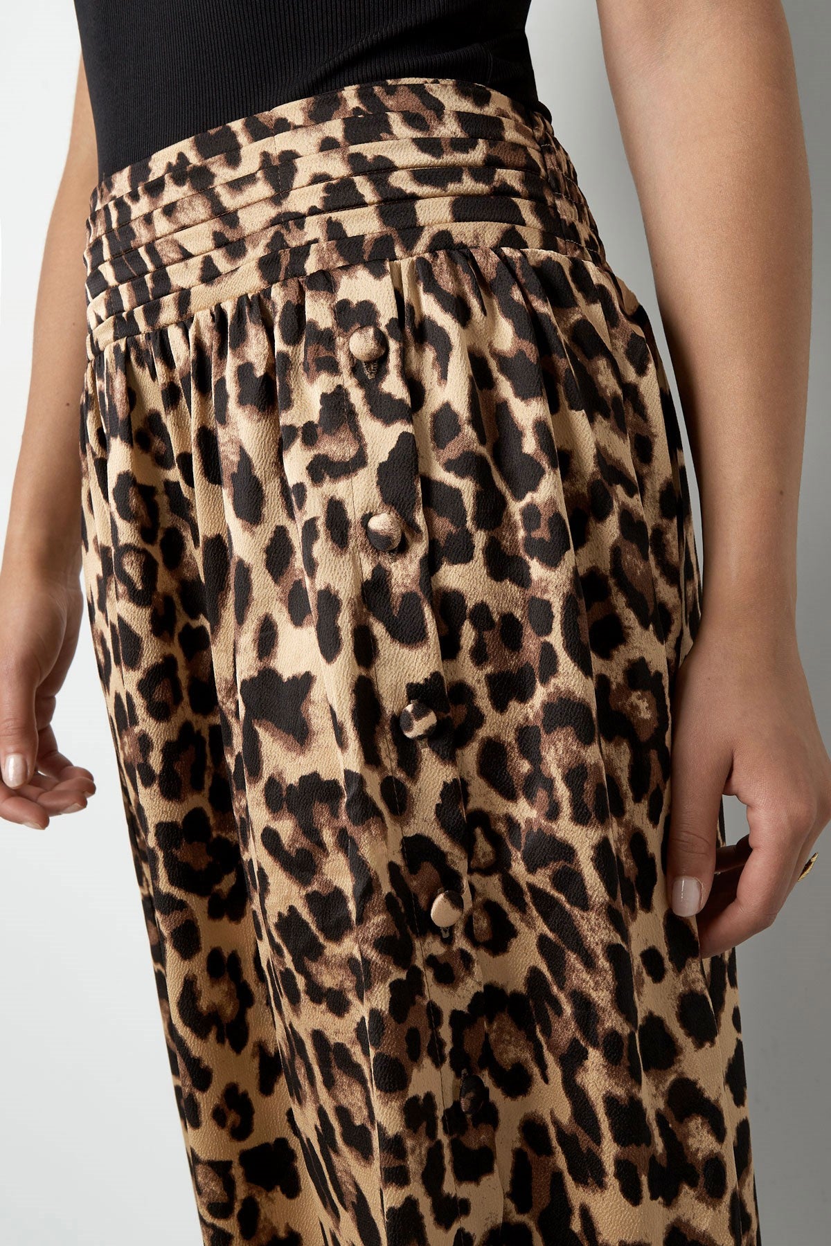 Midirock mit Leopardenmuster | Elastischer Bund | Damen