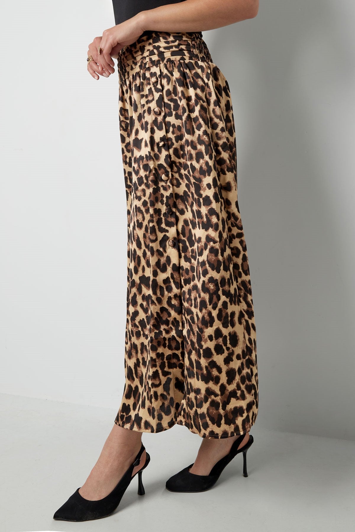 Midirock mit Leopardenmuster | Elastischer Bund | Damen
