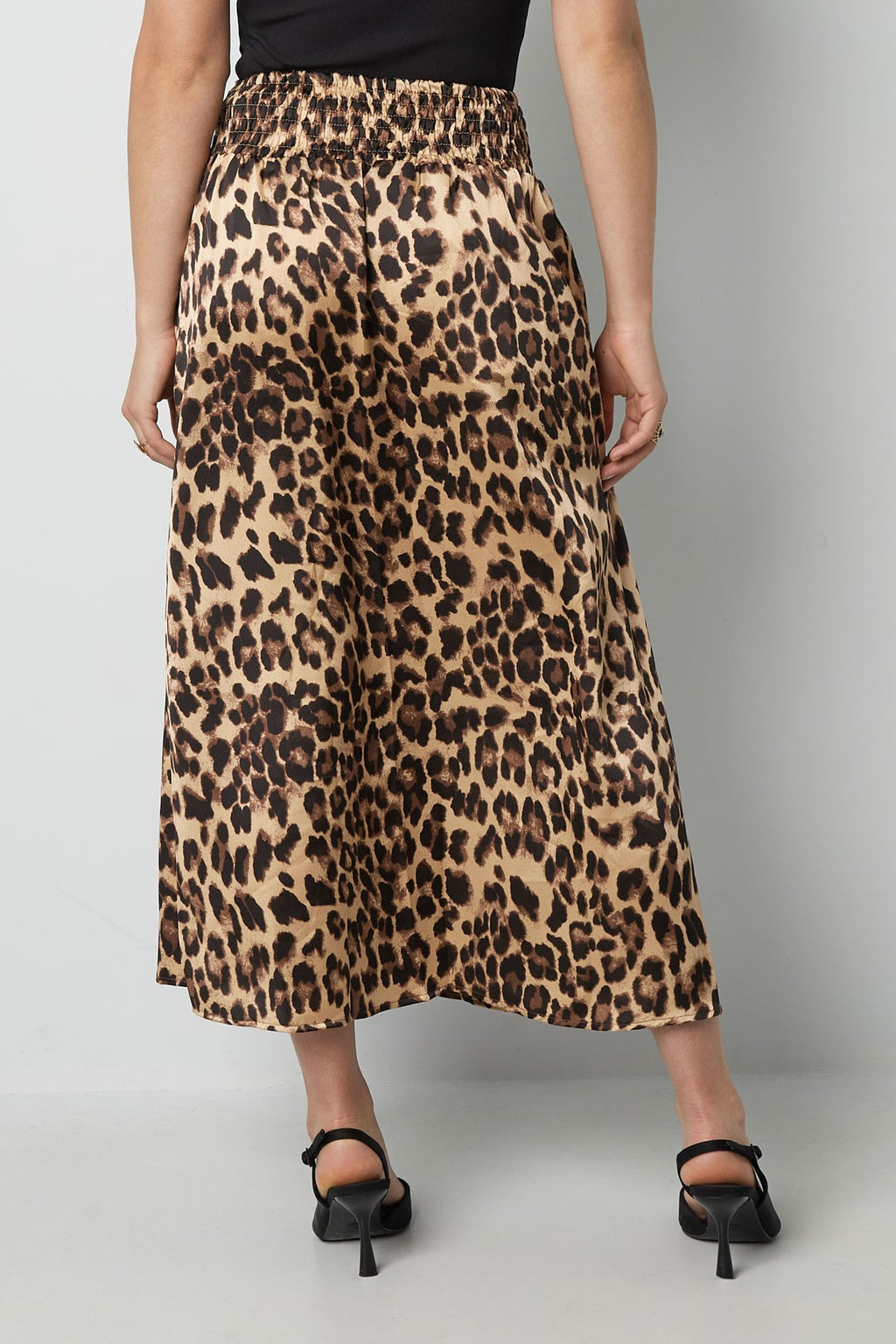 Midirock mit Leopardenmuster | Elastischer Bund | Damen