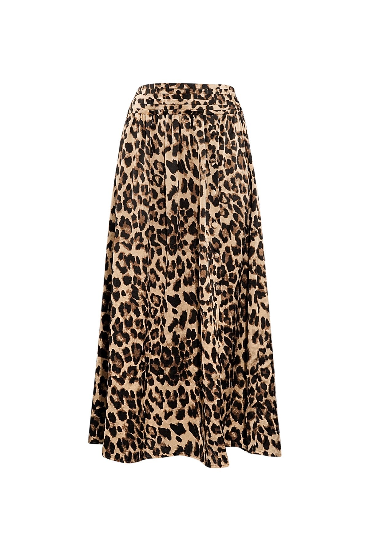 Midirock mit Leopardenmuster | Elastischer Bund | Damen