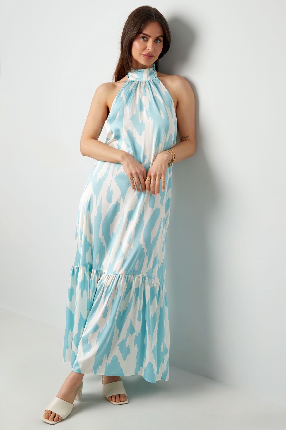 Neckholderkleid mit Print