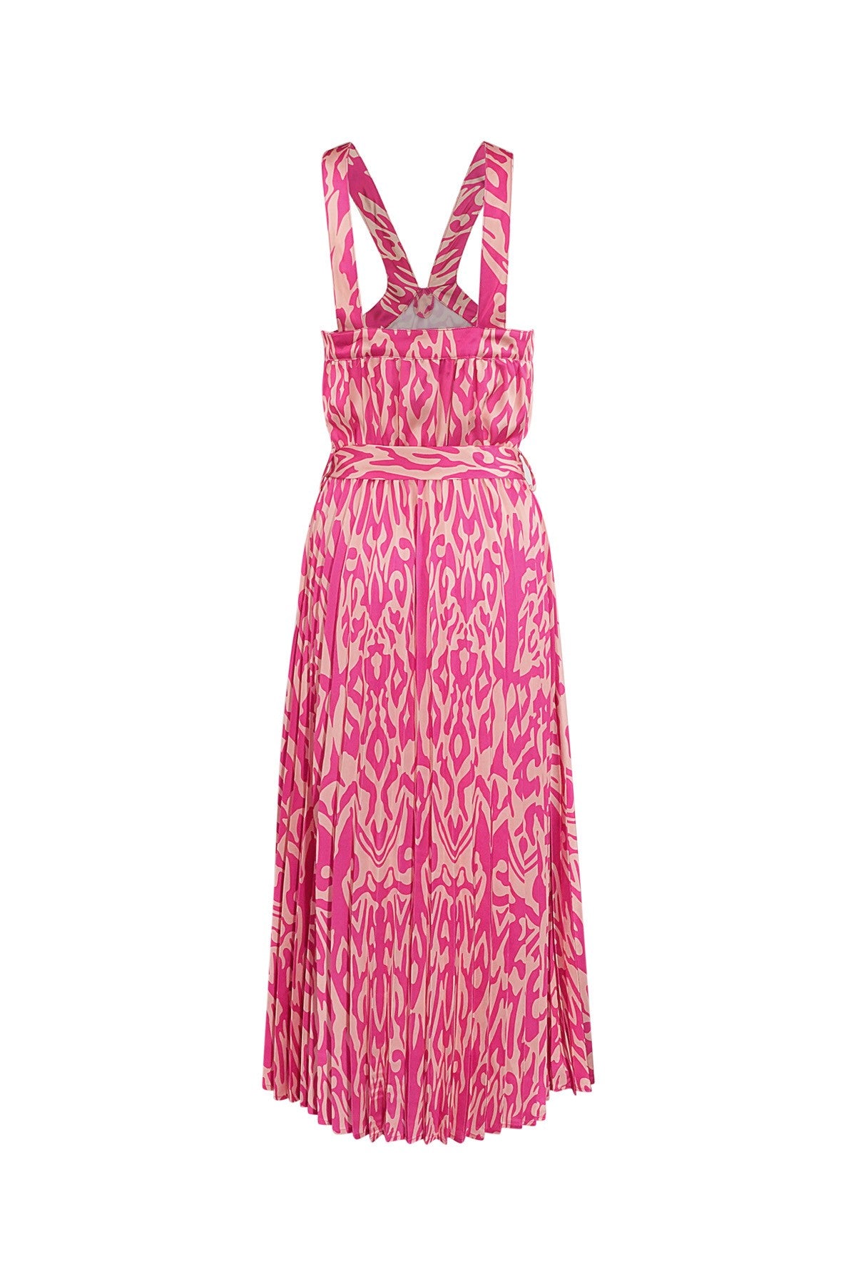 Maxi Jurk Dames Halterhals – Gedrukt Patroon | Paars & Fuchsia