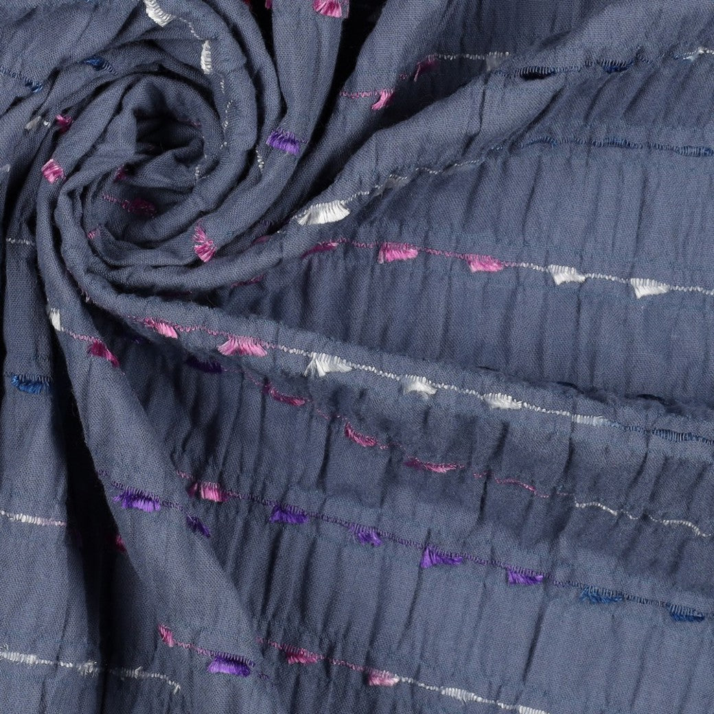 Maxi Jurk Crinkle Katoen met Dobby Strepen | Dames Zomerjurk S-XXL