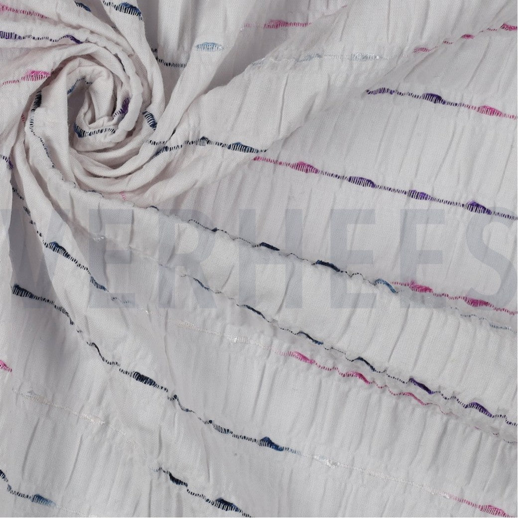 Maxi Jurk Crinkle Katoen met Dobby Strepen | Dames Zomerjurk S-XXL
