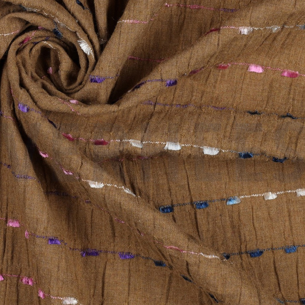 Maxi Jurk Crinkle Katoen met Dobby Strepen | Dames Zomerjurk S-XXL