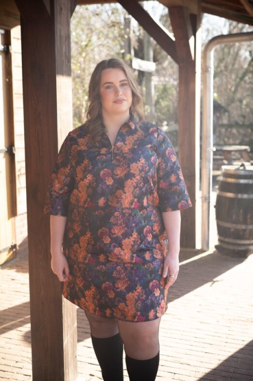 Noëlle jacquard floral print dress