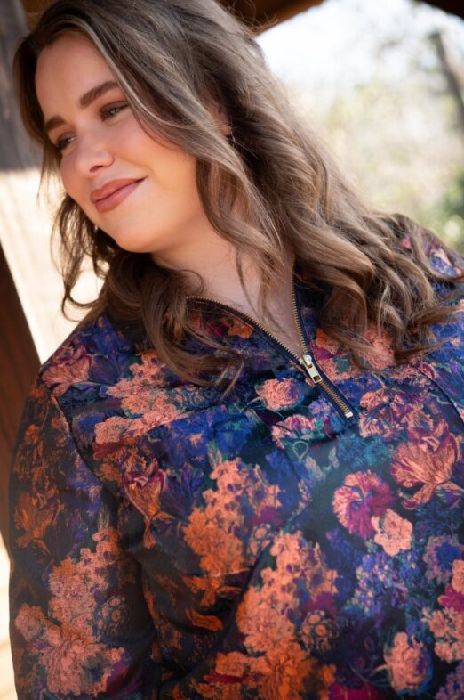 Noëlle jacquard floral print dress